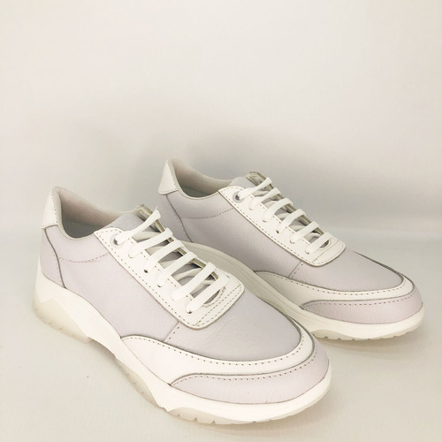 Zapatilla Urbana Mujer Cuero Blanco Vacuno Moda Risso 