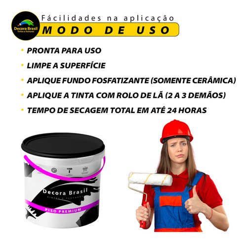 Tinta Piso Premium A Base D'água Decora Brasil 800 Ml Acabamento Fosco Cor Concreto