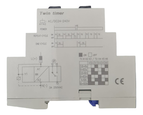 Timer Asimetrico 24-240v 0.6s-100h Dhc19s-s