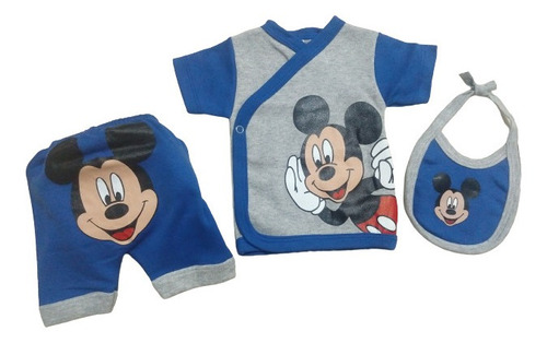 Ajuar Para Bebés 3 Prendas Mickey