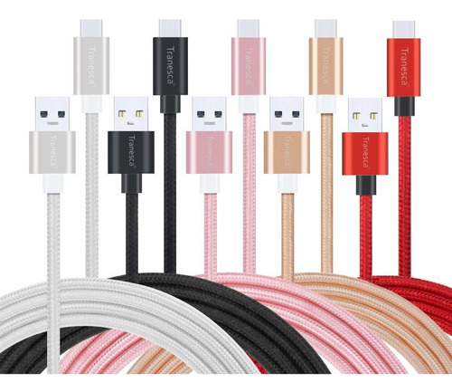 Paquete De 5 Cables De Cargador De Telefono Usb C 5 Colores