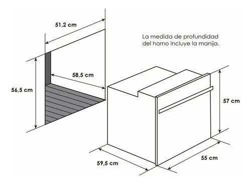 Horno Abba De Empotrar Gn Vidrio Espejo Hge 20vegtln