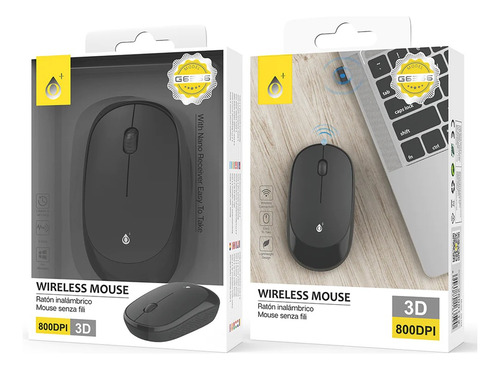 Imagen 2 de 2 de Mouse One Plus 800dpi 3d Inalambrico