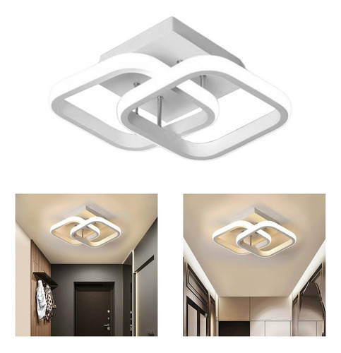 . Lámpara De Techo Led For Baño, Color Negro 24 X 20 X