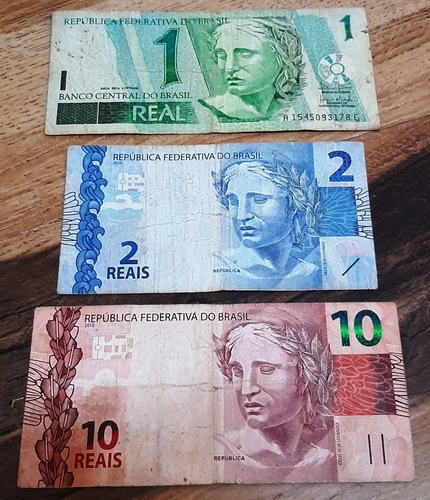 Billetes Reales Lote (1 Real, 2 Reales, 10 Reales)