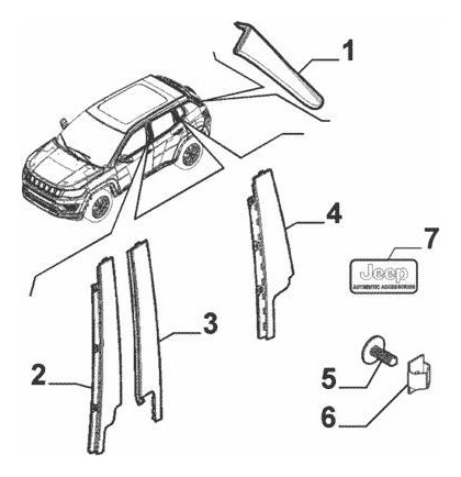 Moldura Columna Jeep