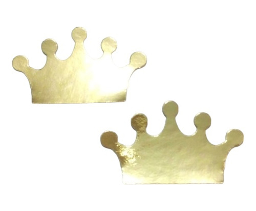 300 Unidades Aplique Papel Lamicote Coroa Dourado Princesa