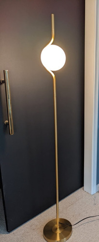 Imagen 7 de 8 de Lámpara De Piso Moderna Nórdica Modelo Moon Dorada