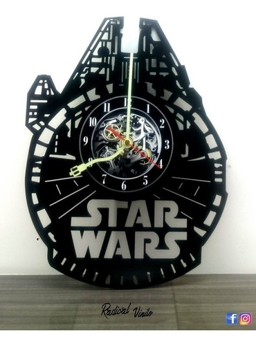 Reloj De Vinilo Star Wars Halcon Milenario Regalo Decoracion