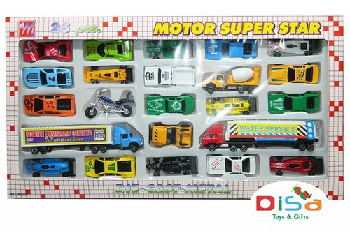 Imagem 3 de 3 de Kit 25 Peças De Carrinhos Caminhões Carretas Pronta Entrega