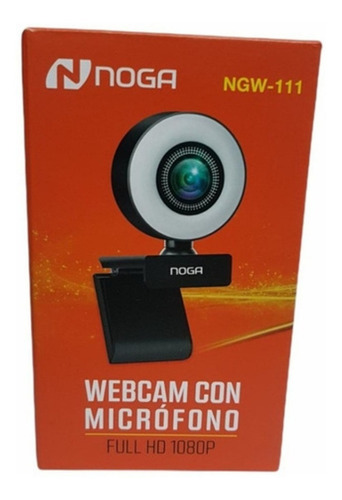 Camara Web Webcam Para Pc Full Hd 1080 Luz Led Tripode Noga