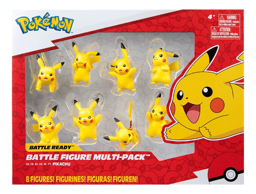 Figuras Pokemon Pikachu Battle Ready Set 8 Pack