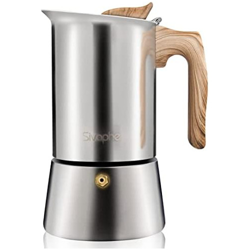 Stovetop Espresso Maker Stainless Steel 9 Cups, Inducti...