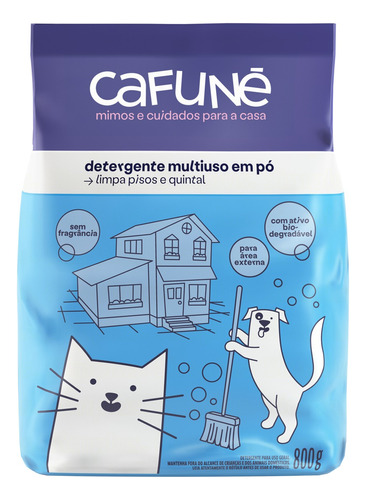 Detergente Pó Multiuso sem Fragrância Cafuné Pacote 800g