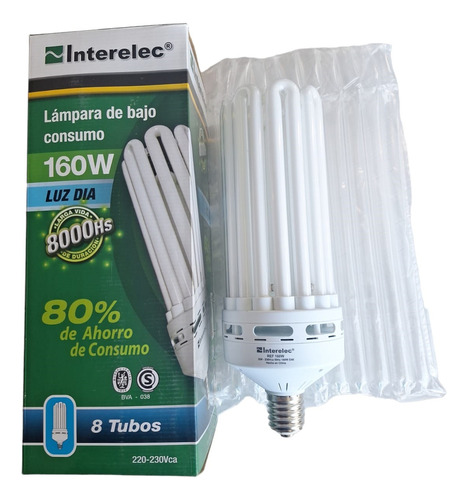 Lámpara Bajo Consumo 160w. Interelec Luz Fría E40 