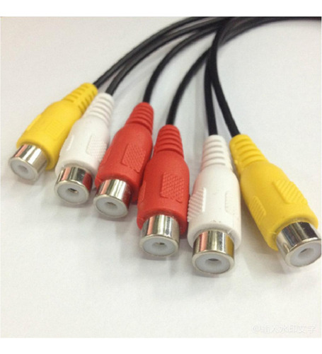 1 Piece Rca Cabo De Vídeo 3 Rca Para 6 Rca Fêmea