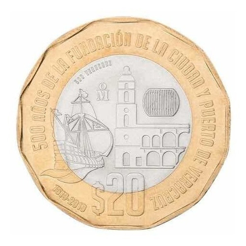 Moneda500años Dla Fundación De La Ciudad Y Puerto D Veracruz