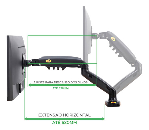 Suporte North Bayou NB F80 de mesa para TV/Monitor de 17" até 27" preto