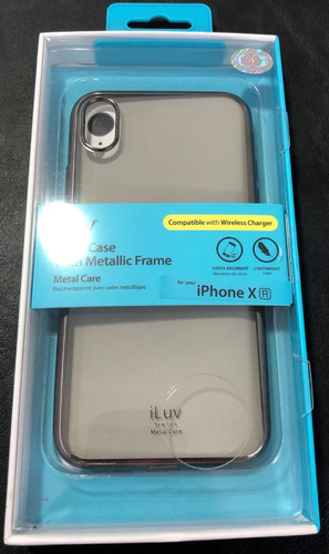 Funda Iluv iPhone XR Metal Care Clear Case Blando Oscuro