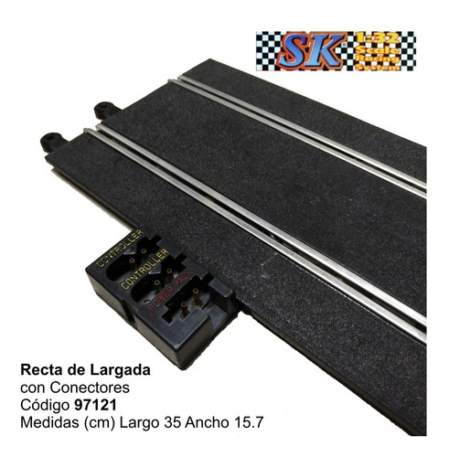 Imagen 1 de 4 de Recta Largada C. Conectores Tipo Scalextric 1/32 Sk 97121