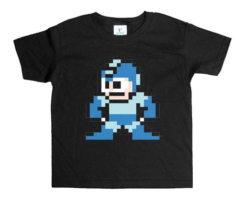 Remera Negra Adultos Pixel R108