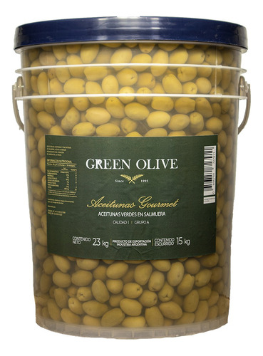 Aceitunas Verdes Green Olive Rell C/morron X 15 Kg. Balde