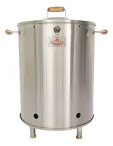 Comprar Asador Barril Jupiter Manijas Madera Teca Volcano Acero Inox Color Gris