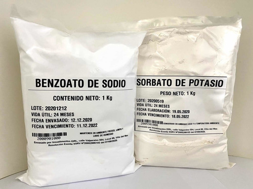 Benzoato De Sodio 1 Kg + Sorbato De Potasio 1 Kg