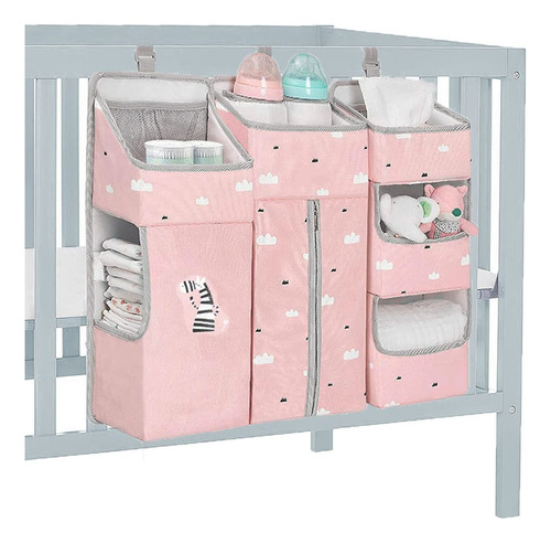 Hanging Diaper Caddy Organizer For Baby Crib - 3-in-1 Diaper