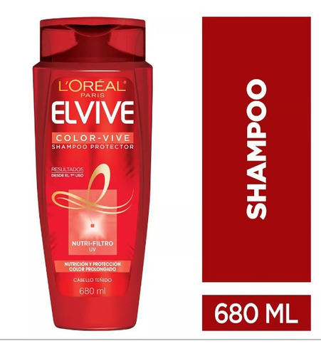  Shampoo Color Vive 680ml Elvive Nutrición Y Protección