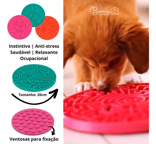 Tapete de Lamber p/ Cães e Gatos Pet Games Labirinto Laranja P