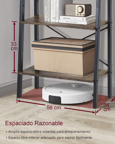 Estantería De Escalera 4 Niveles, Almacenamiento Baño Y Sala