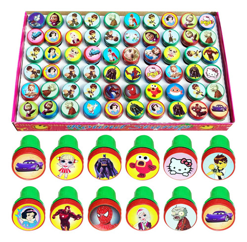 10 Sellos Sellitos Con Tinta Emoji Juguete Piñata Souvenir 