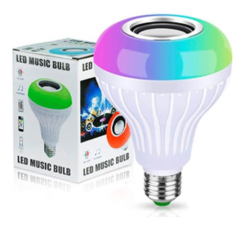 Parlante Con Luces Tipo Bombillo Bluetooth Multicolor