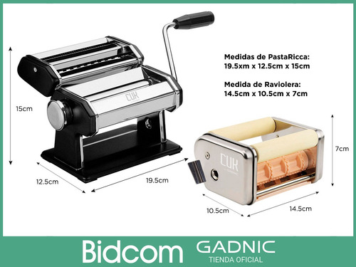 Sobadora Masa Fabrica De Pastas + Raviolera Gadnic Fideos