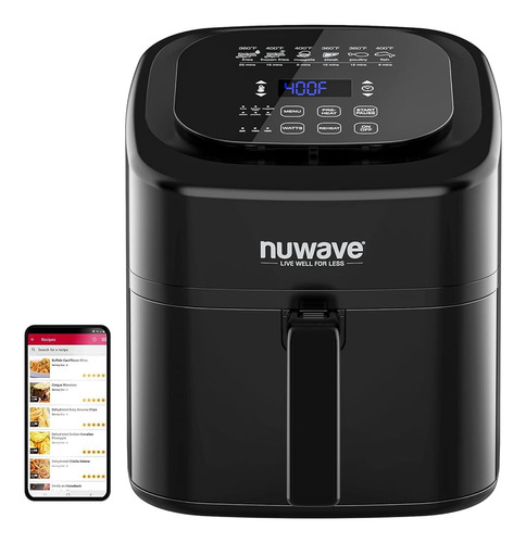 Nuwave Brio Healthy Digital Air Fryer De 6 Cuartos Con Contr