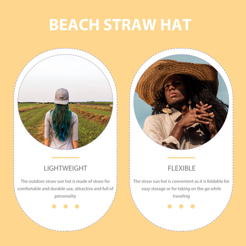 Sombrero De Paja Con Protección Solar Al Aire Libre Para Muj