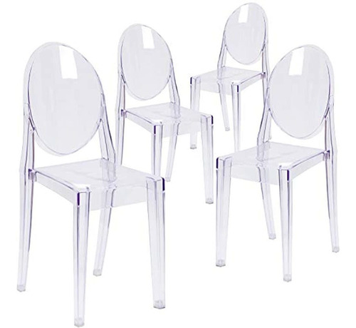 Flash Furniture 4 Pk Ghost Side Chair En Cristal Transparent
