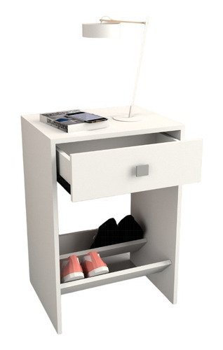 Mesa De Luz 1 Cajon Dormitorio Botinero Melamina 6420