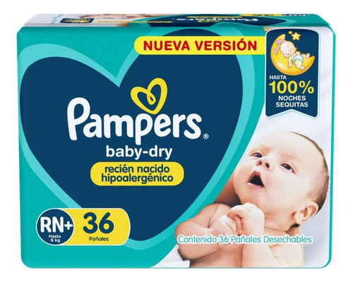 Pampers Baby-dry Recién Nacido Rn+ Hasta 6 Kg