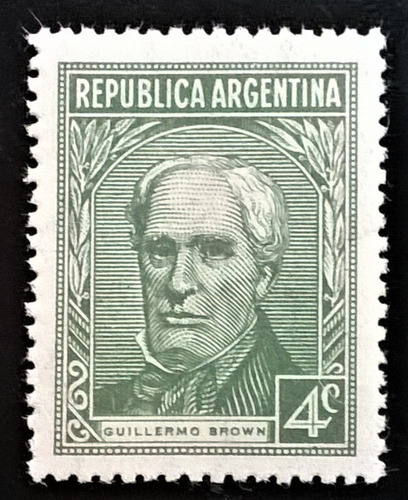 Argentina, Sello Gj 743 4c G. Brown Sol Ro 1939 Mint L13982