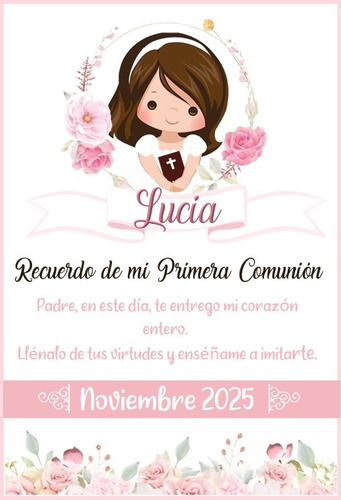 Kit Imprimible Personalizado - Confirmación / Comunión Rosa