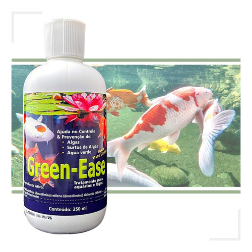 Anti Algas Aquário Tanques E Lagos Green Ease 250ml Algicida