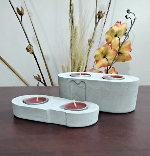 Velas Aromáticas Con Base De Concreto
