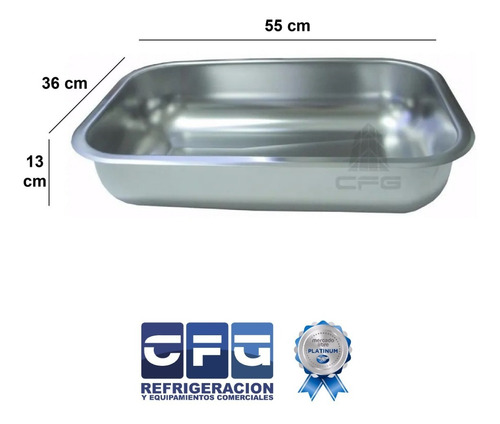 Bandeja Acero Inoxidable 55 X 36 X 13 Cm Fuentones- Asaderas