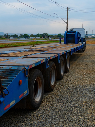 Prancha Carrega Tudo Reta 1976 Azul 4 Eixos
