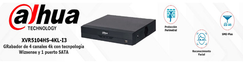 Dvr Dahua Pentahibrido 4 Canales + 4 Ip 8mp 4k Wizsense Cctv