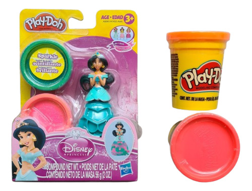 Play Doh Disney Princess Jazmin + 2 Masas Play Doh