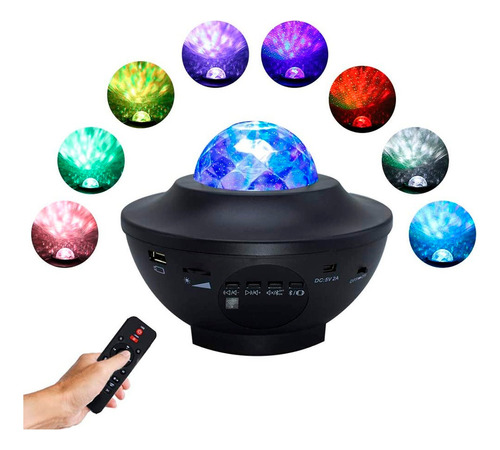 Suono Home Proyector Luz Noche Láser Usb Bluetooth Reproductor Música Color de la estructura Negro