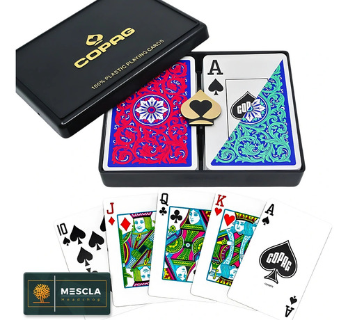 Juego De Cartas Espanholas Copag Neoteric - Naipe Grande - Azul Vermelho
